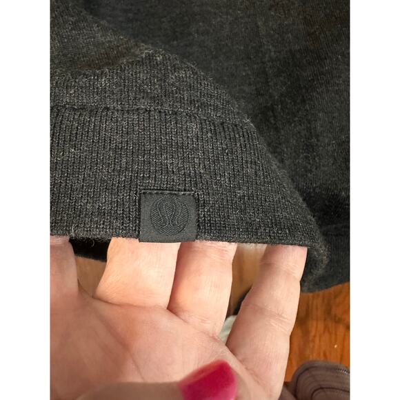 Lululemon Merino Wool-Blend Ribbed Crewneck Sweater in Heathered Black Large - Picture 7 of 9